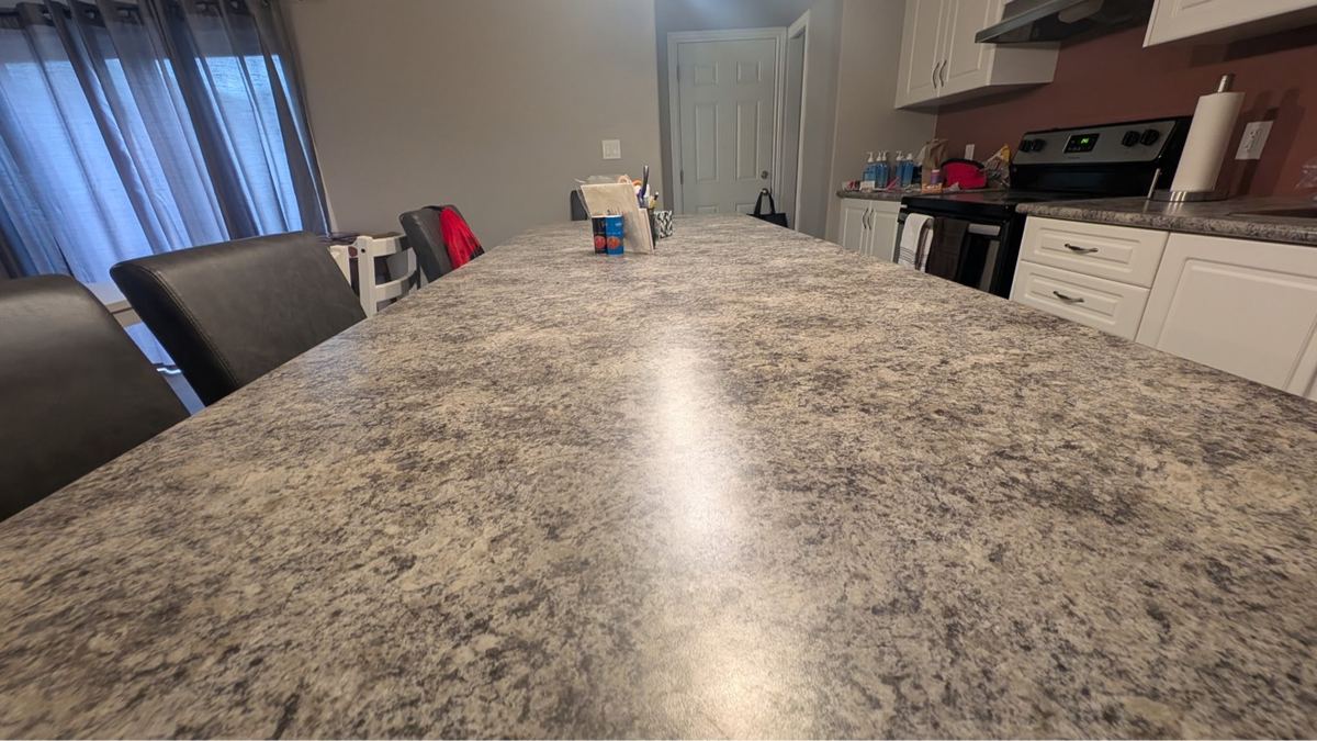 Kitchen island after deep clean